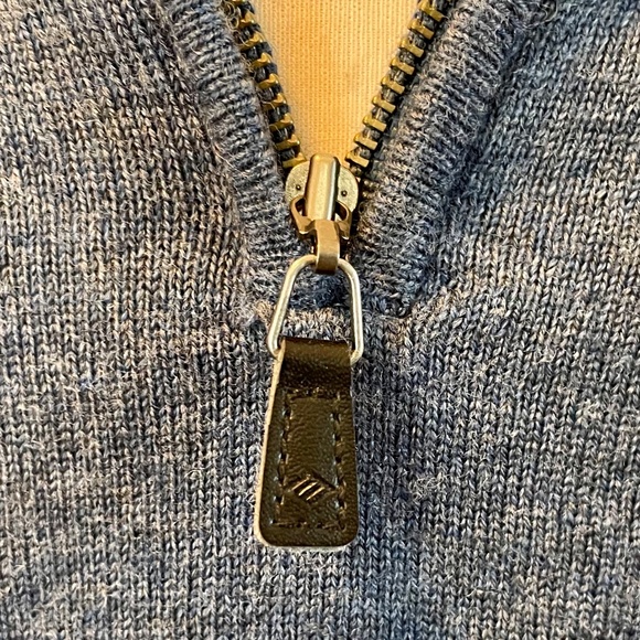 Joseph Abboud 100% extra fine merino wool Blue Quarter-Zip Pullover - Picture 3 of 7